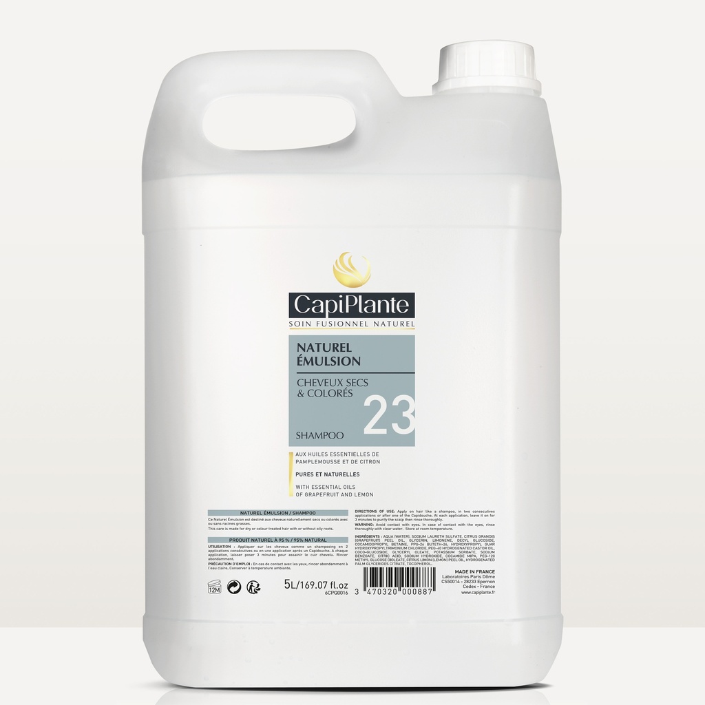 CAPIPLANTE NATUREL EMULSION CHEVEUX SECS N°23 5L PCB_1