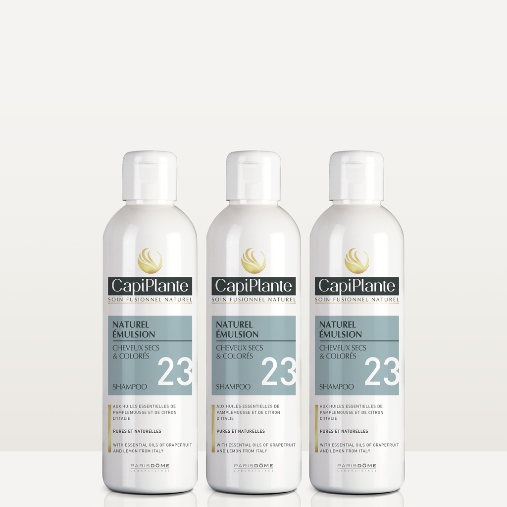 CAPIPLANTE™ Naturel émulsion cheveux secs N°23 250ml - kit de 3