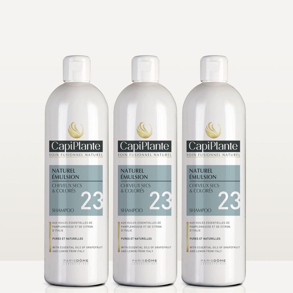 CAPIPLANTE™ Naturel émulsion cheveux secs N°23 500ml - kit de 3