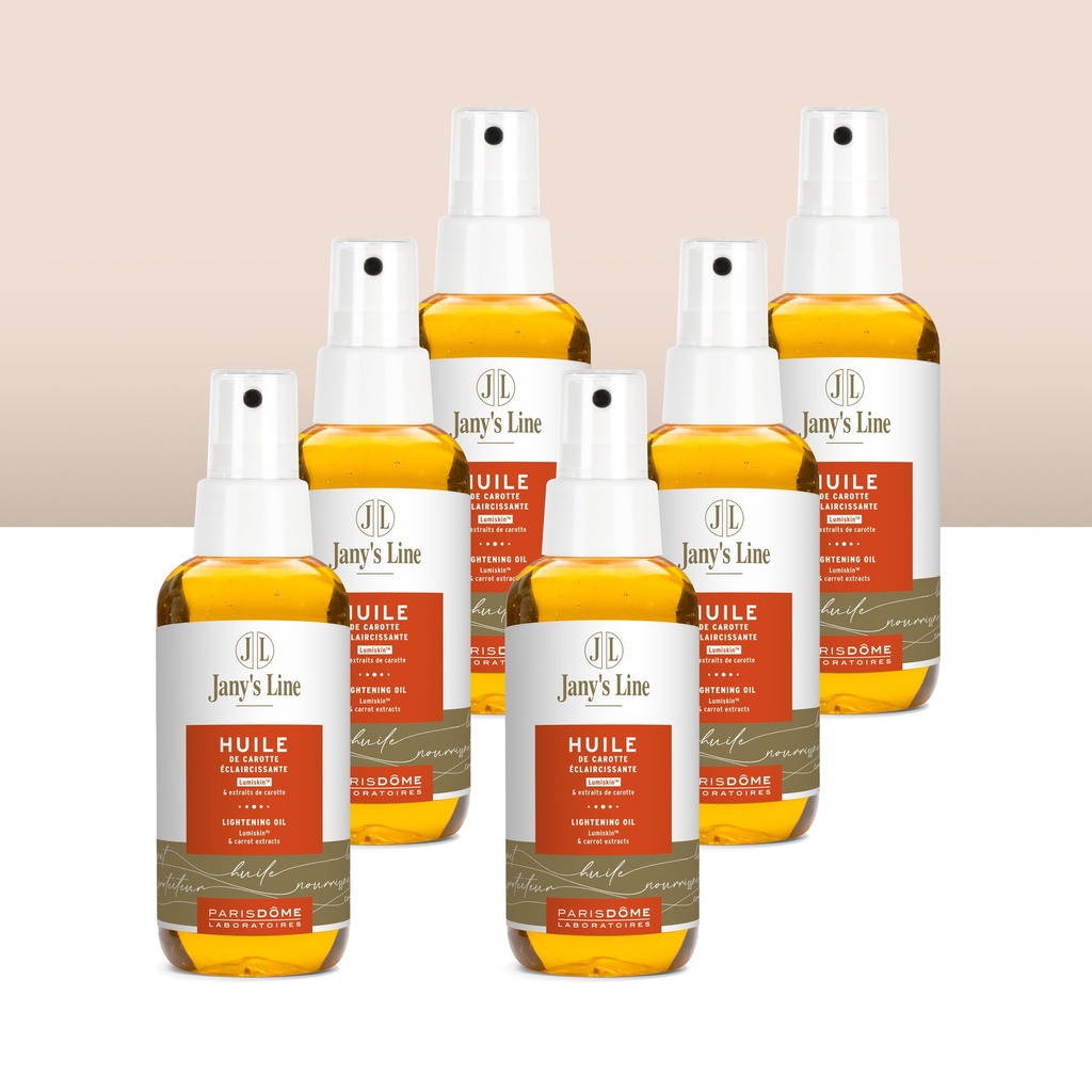 JANY'S LINE™ Huile carotte éclaircissante 100 ml - Kit de 6 