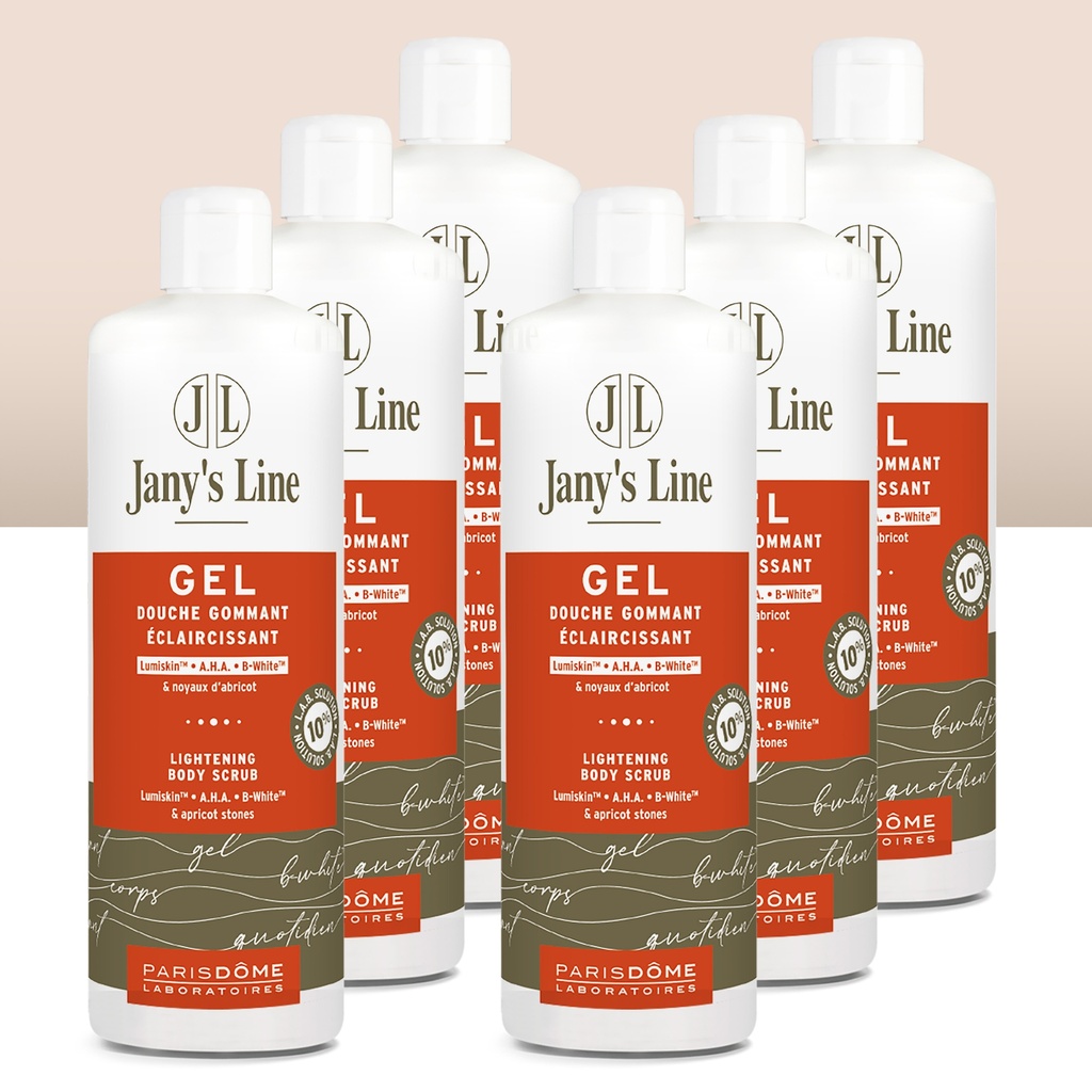 JANY'S LINE™ Gel douche gommant éclaircissant 500 ml - kit de 6