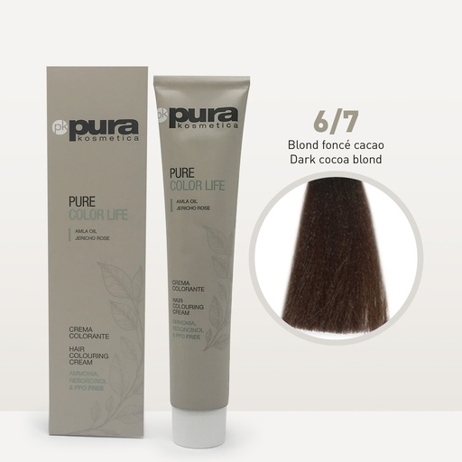 [4CP00209] PURE COLOR LIFE 100 ML. 6/7 Blond foncé cacao