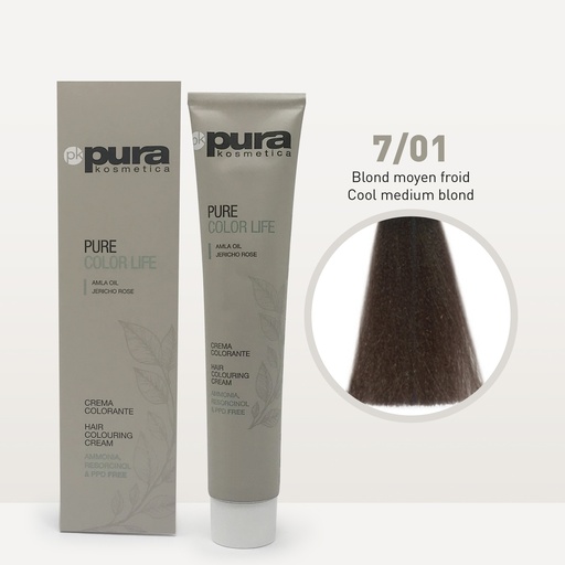 [4CP00211] PURE COLOR LIFE 100 ML. 7/01 Blond moyen froid