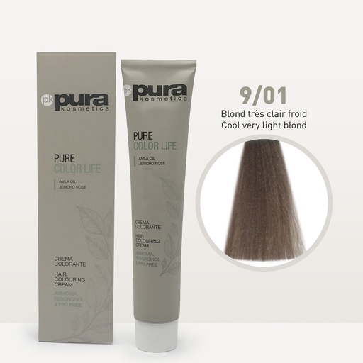 [4CP00212] PURE COLOR LIFE 100 ML. 9/01 Blond très clair froid PCCC03109001