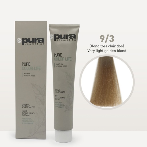 [4CP00214] PURE COLOR LIFE 100 ML. 9/3 Blond très clair doré PCCC03100903