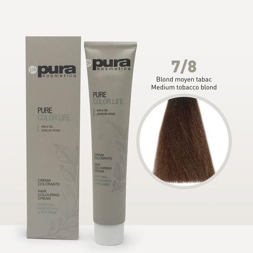 [4CP00215] PURE COLOR LIFE 100 ML. 7/8 Blond moyen tabac