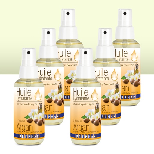 [4PH00020] PRÉPHAR™ Huile hydratante à l'huile d'argan 100 ml - kit de 6